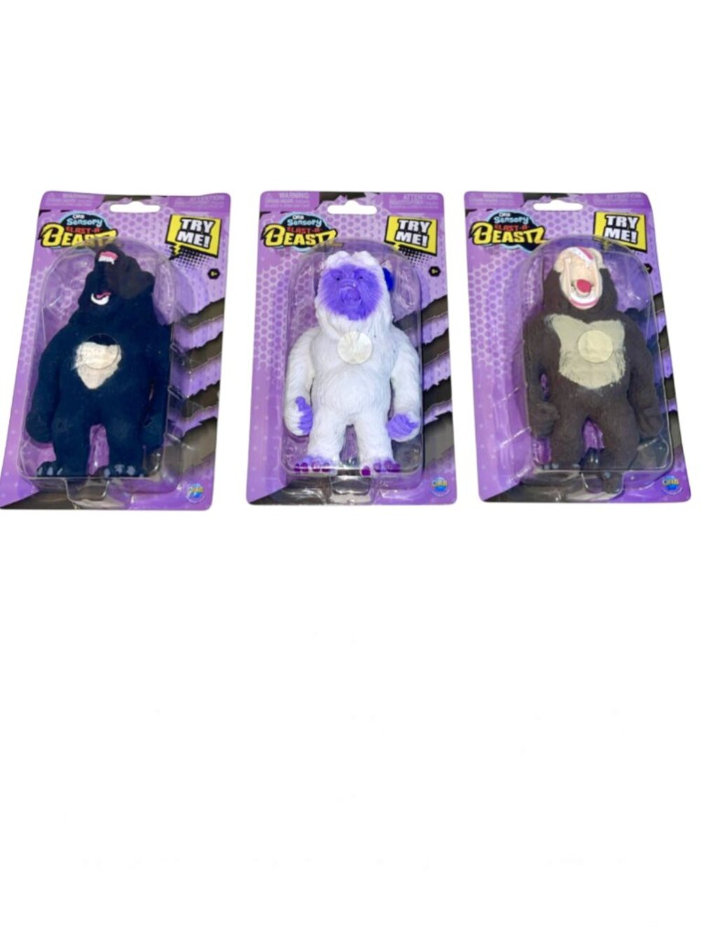 Orb Sensory Elast A Beastz Strecthy Monster Ape Bear Yeti Lot 3 Squish Squishy